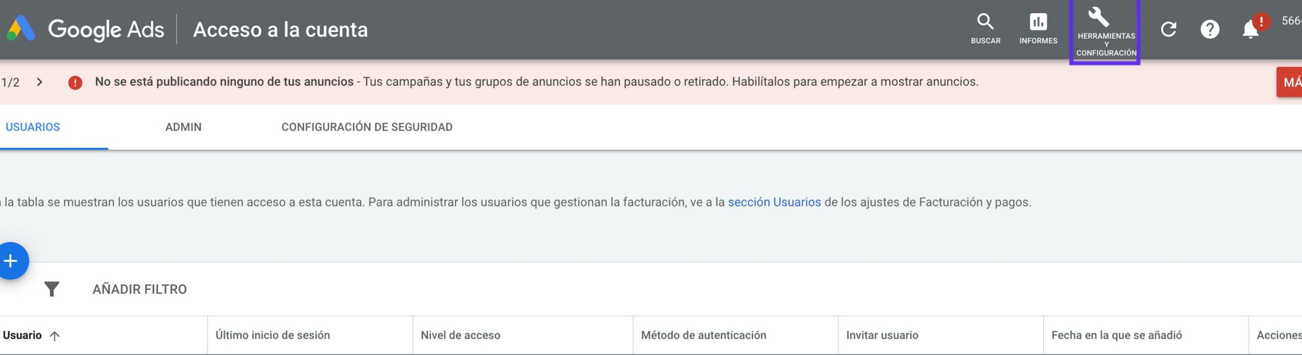 Google Ads: cómo dar acceso con tu cuenta a una agencia